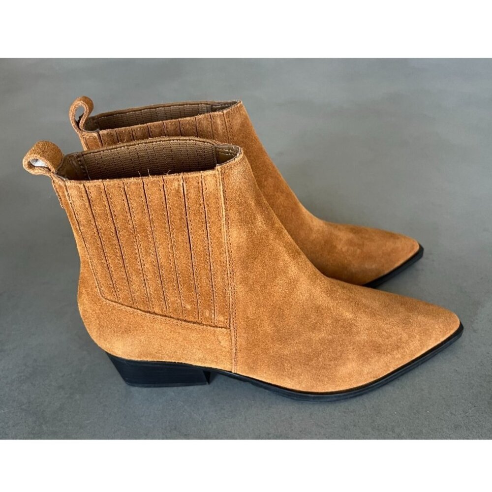 NEW Marc Fisher LTD Yarita Pointed Toe Bootie Women's Dark Natural Size 6.5 M